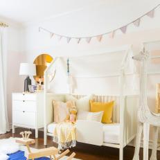 Pink Girl's Bedroom With Rocking Horse