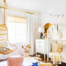 Contemporary Girl's Bedroom With Hanging Chair