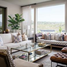 Fabrics, Patterns at Play on Contemporary Furnishings in Living Room