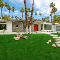 Lush, Green Lawn Adds Curb Appeal to Midcentury Modern Ranch