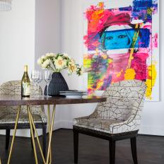 Contemporary Dining Room With Colorful Art
