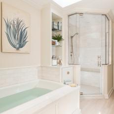 Bath Tub and Standing Shower in Contemporary Bathroom
