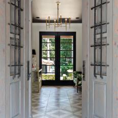 Gray Mediterranean Doors and Foyer