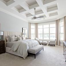 White Transitional Master Suite With Open Feel