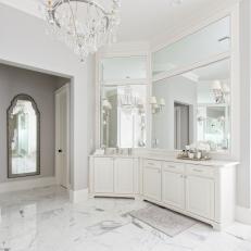 Cased Mirrors and Cabinets in Master Bathroom