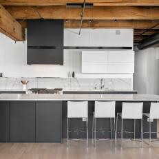 Black and White Modern Open Kitchen