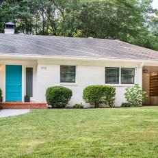 Exterior: Cheerful Mid-Century Home With Blue Door