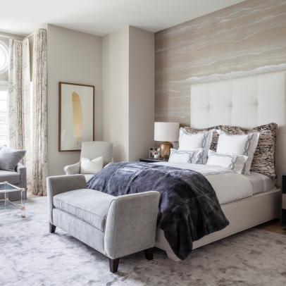 Subtle Patterns, Textures Create Serene Setting in Bedroom Retreat