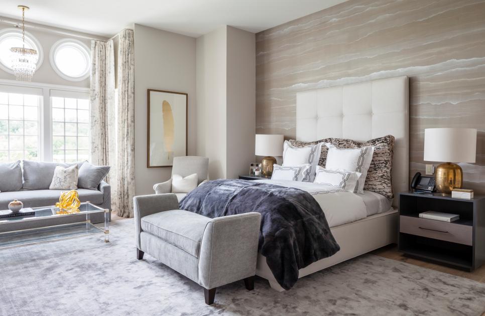 Subtle Patterns, Textures Create Serene Setting in Bedroom Retreat