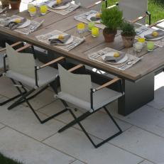 Outdoor Dining Table With Mini Trees