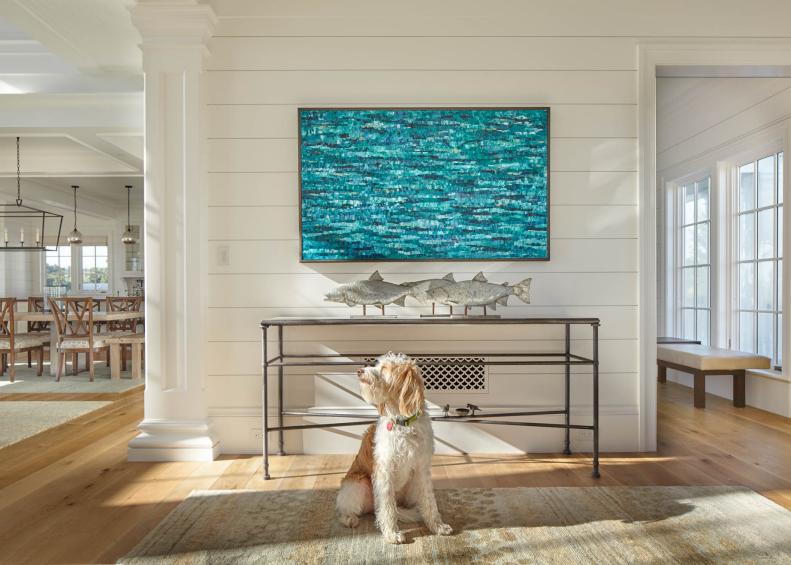 Foyer With Fish and Dog