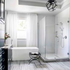 Contemporary Small Spa Bathroom With Glass Shower