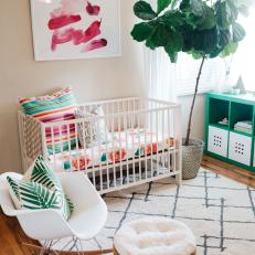 Multicolored Tropical Nursery With Houseplant