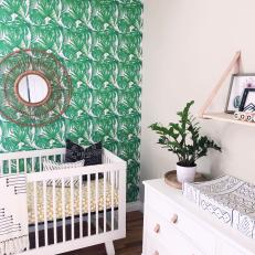 Nursery With Palm Tree Wallpaper