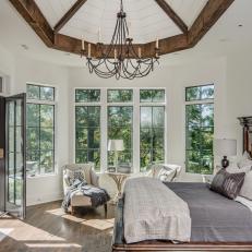 Contemporary Master Bedroom With Shiplap Ceiling