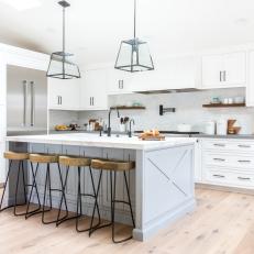 Kitchen Island Adds Color and Functionality to Redesigned Kitchen