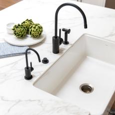 Apron Front Sink Adds Farmhouse Charm to Redesigned Kitchen