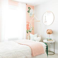 Boho Girl's Room with Floral Wallpaper