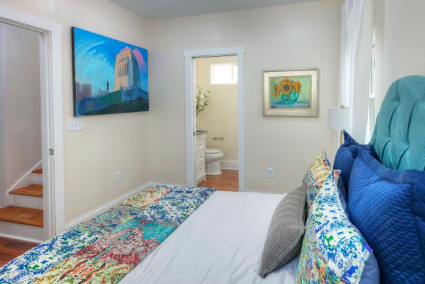 Blue Guest Bedroom with En Suite Bath 