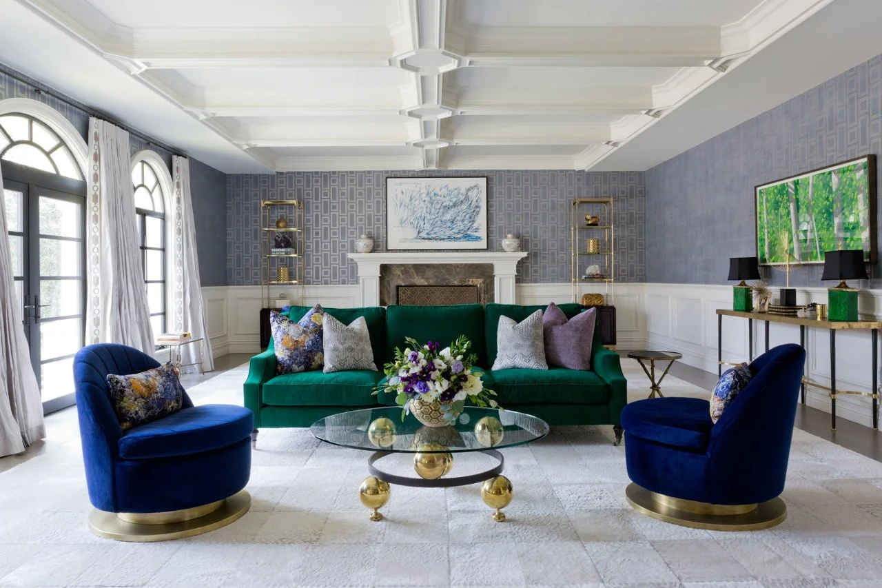 Kid Friendly Gray Living Room With Rich Jewel Tone Fabrics HGTV
