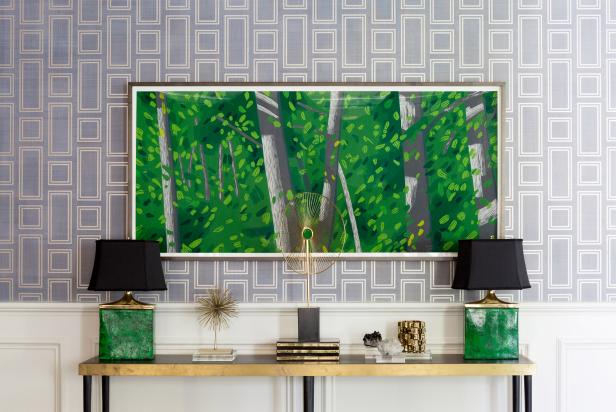 Green Art and Console Table