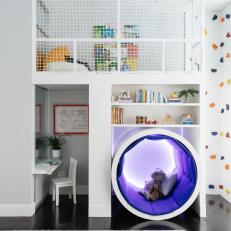 Contemporary White Playroom With Reading Nook