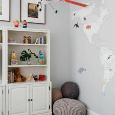 Much-Needed Storage in Contemporary Playroom