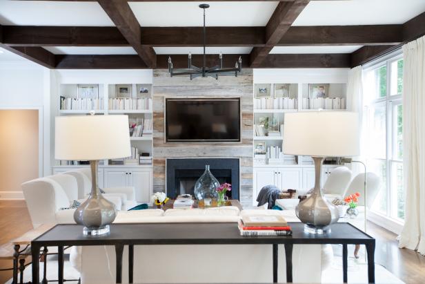 Living Room With Gray Lamps