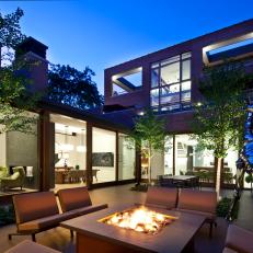 Urban Courtyard With Fire Pit