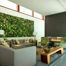 Contemporary Sitting Room With Green Art
