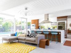 Open-Concept Living Room Layered With Color