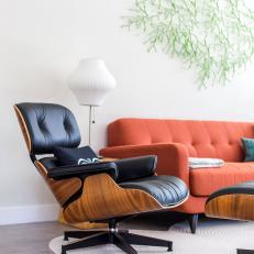 Midcentury Family Room With Eames Chair