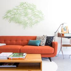 Midcentury Family Room Enlivened By Bright Colors