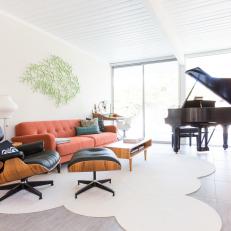 Midcentury Family Room Showcases Eames Chair
