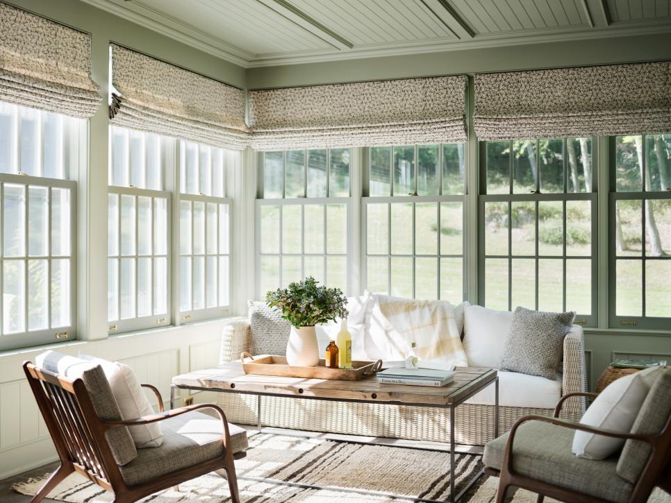 Eclectic Sage Green Sunroom