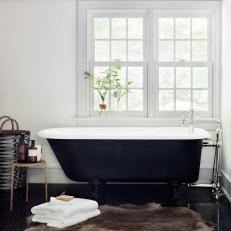 White Eclectic Bathroom with Historic Character
