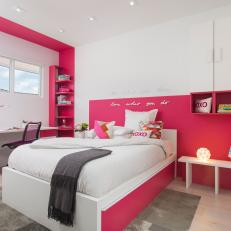 Pink and White Modern Girl's Bedroom