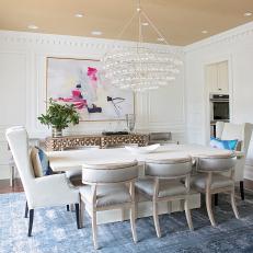 White Traditional Contemporary Dining Room