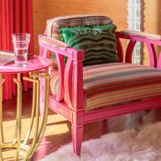Pink Armchair and Side Table