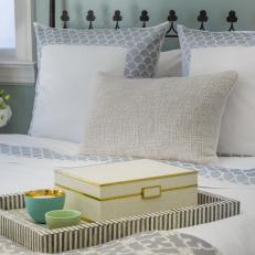 Bedroom With Striped Tray