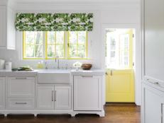 Country Kitchen With Yellow Door