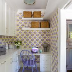 Purple Laundry Room With Baskets