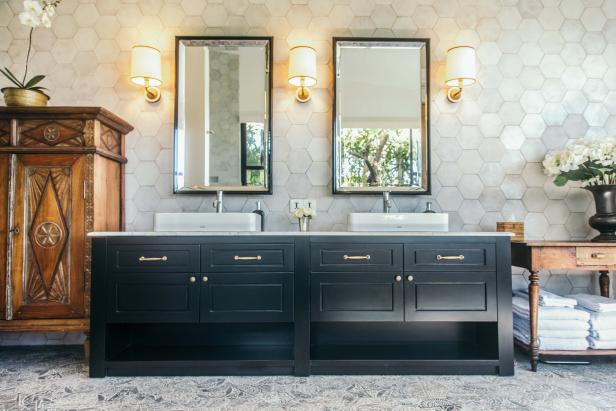 Bathroom With Black Vanity