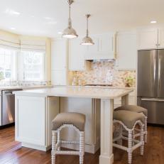 Yellow Kitchen With Mosaic Tile
