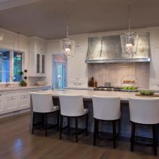 White Kitchen With Tin Range Hood