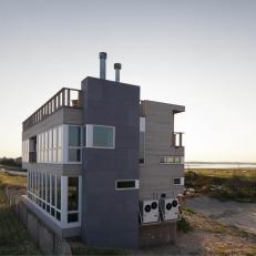 Gray Contemporary Exterior With Sea View