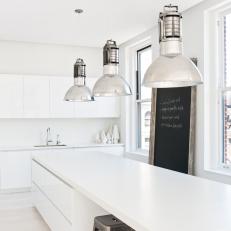 White Modern Kitchen With Chalkboard