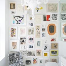 White Bathroom With Gallery Wall