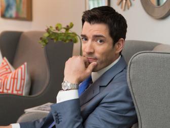 Host Drew Scott in the renovated dining room of Phillip Barbosa and fiancŽ Aven Brooks in Atlanta, Georgia, as seen on HGTV's Property Brothers. (portrait)