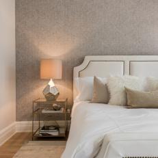 Neutral Bedroom with Papered Accent Wall
